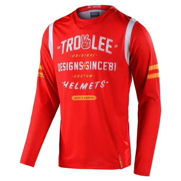 Troy Lee Designs GP Air Roll Out Jersey - Motocross Dirt Bike ATV Enduro Dual Sport Racing Off Road Ventilado Clima cálido Equipo de equitación de manga larga - Adulto Hombre (Rojo XL)