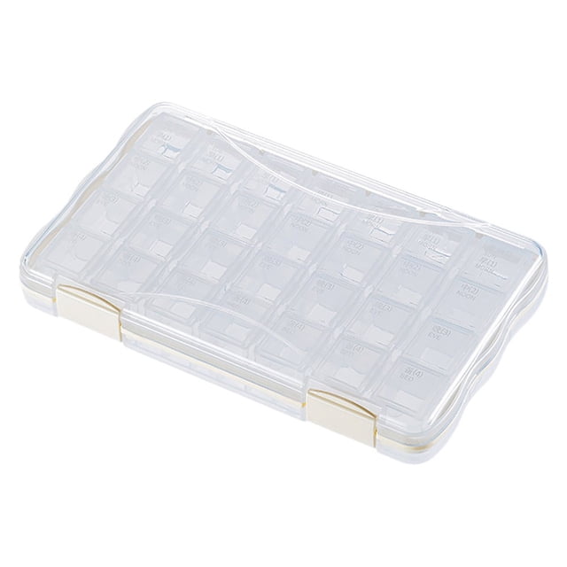 SUTENGDA 4/2 Pieces Of Small Weekly Organizer Round Dispenser for Travel Mini Organizer Compact Holder Sorters 7 Days Portable Vitamin Container Portable Holder Box Weekly Organizer