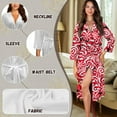 thumbnail image 6 of Yuyamidu Candy Canes Long Bath Robe Loose Robes Nightgowns for Women Size 2XL Soft Spa Bathrobes Nightgown Christmas Pajamas Sleepwear Casual Housecoat, Red, 6 of 7