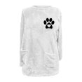 thumbnail image 2 of Dyegold Sherpa Lined Sweatshirt Women Fuzzy Casual Fleece Hoodie Dog Paw Print Cute Teen Girls Pullovers Ladies Graphic Cozy Loungewear Crewneck Fluffy Shirts Winter Warm Sweatshirt, 2 of 3