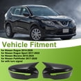 thumbnail image 2 of Cubierta de espejo ABS negra de 1 par para Nissan Rogue 2014-2020 Ox Horn con agujero para señal de giro, 2 of 7
