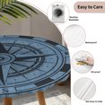 thumbnail image 3 of Blue Compass Nautical Round Tablecloth for 36-44 Inch Tables, Fitted Table Cover with Elastic Edge, Coastal Vintage Waterproof Outdoor Table Cloth Protector for Patio Garden Dinner Picnic, 3 of 9