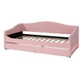 thumbnail image 6 of Imerelez Teddy Fleece Twin Size Upholstered Daybed with Light and Trundle - Pink, 6 of 7