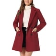 thumbnail image 1 of INSPIRE CHIC Manteau Trench à Double Boutonnage avec Ceinture et Poches pour Femme Rouge Foncé TP, 1 of 6