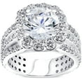 thumbnail image 1 of Bague de Fiançailles Coussin Halo Diamant 3 Rangées 4 1/2ct Or Blanc 14k, 1 of 4
