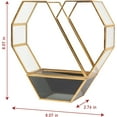 thumbnail image 4 of D'Eco Glass Heart Plant Terrarium (8X 8X 2.5)- Gold Trim Geometric Planter - Succulents, Air Plants, Moss, Fern- Home, Office & Wedding Decor- Great Gift for Plant Lovers, 4 of 5