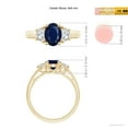 thumbnail image 6 of ANGARA Natural 3 Stone 1.55 ct Blue Sapphire and Half Moon Diamond Ring in 14K Yellow Gold for Women (Size-8x6mm) | September Birthstone, Anniversary, Jewelry Gift for Women | Natural Sapphire Ring, 6 of 10
