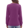 thumbnail image 5 of MOSHU Crewneck Sweatshirts for Women Decorative Buttons Long Sleeve Shirts Fashion Pullover Womens Sweatshirts Fall Tops, 5 of 11