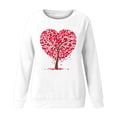 thumbnail image 4 of Valentines Shirts for Women Trendy Funny Heart Print Long Sleeve Tunic Tops Crew Neck Casual Loose Pullover Sweatshirts(White,S), 4 of 4