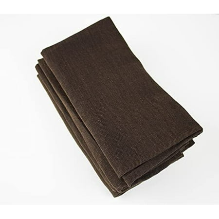 

Fennco Styles Everyday Design Solid Color Cloth Napkins 20 W x 20 Set of 4 - Chocolate Dinner Napkins for Home Décor Banquets Family Gathering and Special Events