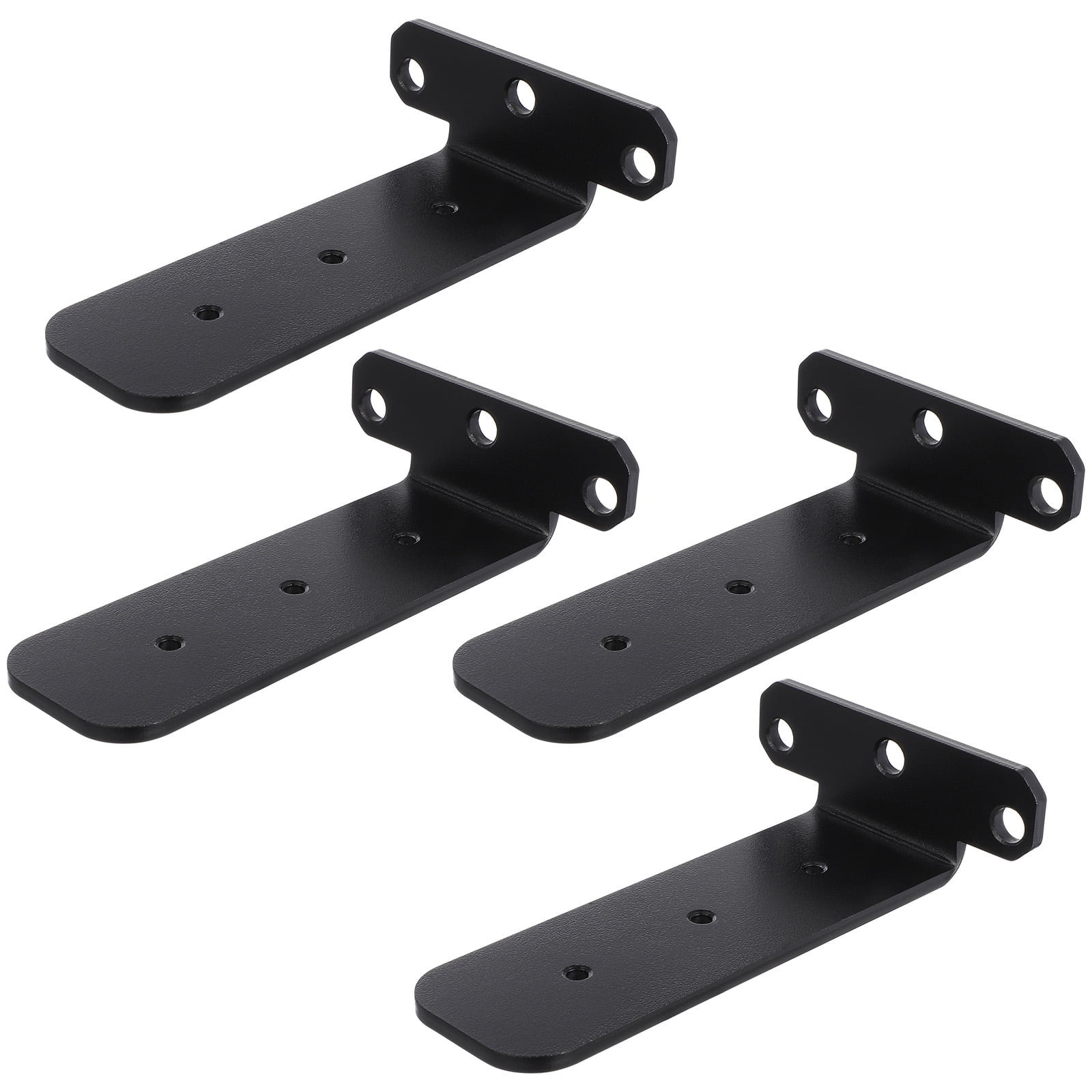 WHAMVOX 4-Pack Heavy Duty Black Triangular Shelf Brackets for Industrial and Mounted Shelving Support