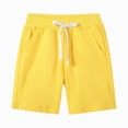 thumbnail image 4 of KPOPLK Baby Toddler Shorts Boys Cotton Solid Shorts with Drawstring Breathable Soft Summer Clothes 2-9 Years Size 8-9 Years,Yellow, 4 of 4