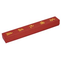 Unique Bargains Rectangle Shaped Folding Hand Fan Gift Present Box Case Red Gold Tone
