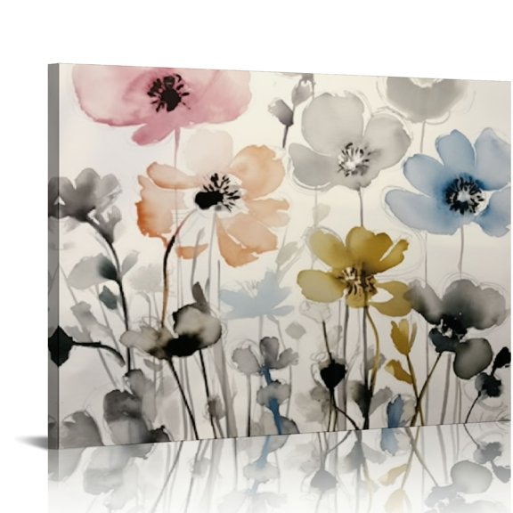 Chilfamy Canvas Prints Wall Art Flowers Home Decor Ready To Hang - Ideal for Bedroom, Kitchen, and Living Room - Gift Ideas for Various Occasions 16x12in