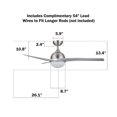 thumbnail image 2 of 52" LED Light w/ Ceiling Fan Brushed Nickel Finish with 3 Silver Color Reversible Blades (Full Remote Included), 2 of 9