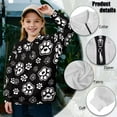 thumbnail image 6 of Uorisanigo Girls Half Zip Collar Sweatshirts Casual Essentials Long Sleeve Pullover Top Oversized Cute Paw Print Girls Crop Sweatshirt Pullover Jackets Athletic Tops Outerwear Fall Clothes, 6 of 7