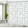 thumbnail image 5 of Ambesonne Leaf Shower Curtain, Minimalist Eco Pattern, 69"Wx84"L, Grey White, 5 of 5