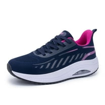 Women's Walking Shoes Arch Support Casual Tennis Shoes Gym Workout Orthotic Fashion Sneakers for Plantar Fasciitis Pain Relief NavyPink Size 10.5