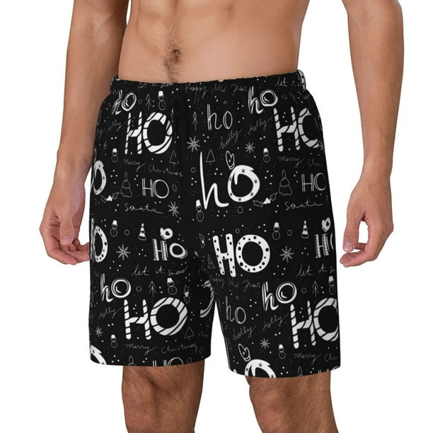 Fotbe Ho-Ho-Ho 2 Traje de Baño para Hombre – Shorts de Natación de Secado Rápido con Forro y Bolsillos-Small
