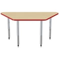thumbnail image 5 of 30in x 60in Trapezoid Everyday T-Mold Adjustable Activity Table Maple/Red/Silver - Super Leg, 5 of 8