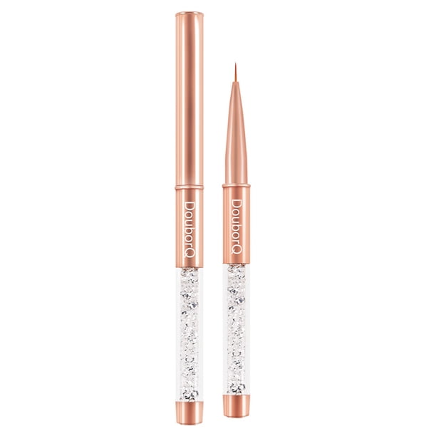 Línea de pincel para decoración de uñas de oro rosa, brocha para taladro de puntos, pluma para Carevas Pluma del arte del clavo