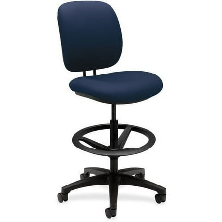 UPC: 0089192528196 | HON ComforTask Stool  Navy Fabric Navy Polymer  Olefin Seat – Navy Polymer  Olefin Back – 5-star Base – 20  Seat Width x 18  Seat Depth – 26.8  Width x 30  Depth x 49.8  Height – 1 Each