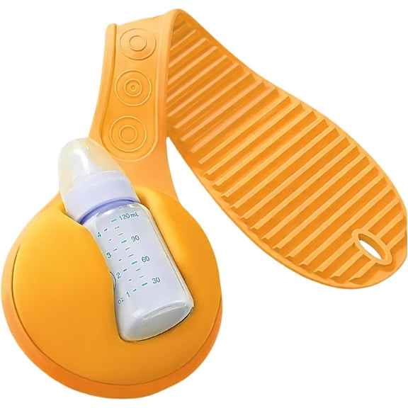 Baby Bottle Holder Hands Free Anti-Shedding Anti-Slip Soft Silicone Orange