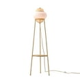 thumbnail image 3 of VIDALITE Hikari 57.87 in. Wood Grain and Natural Bamboo 1-Light Floor Lamp for Living Room with White Silk-like Fabric Drum Shade, 3 of 5
