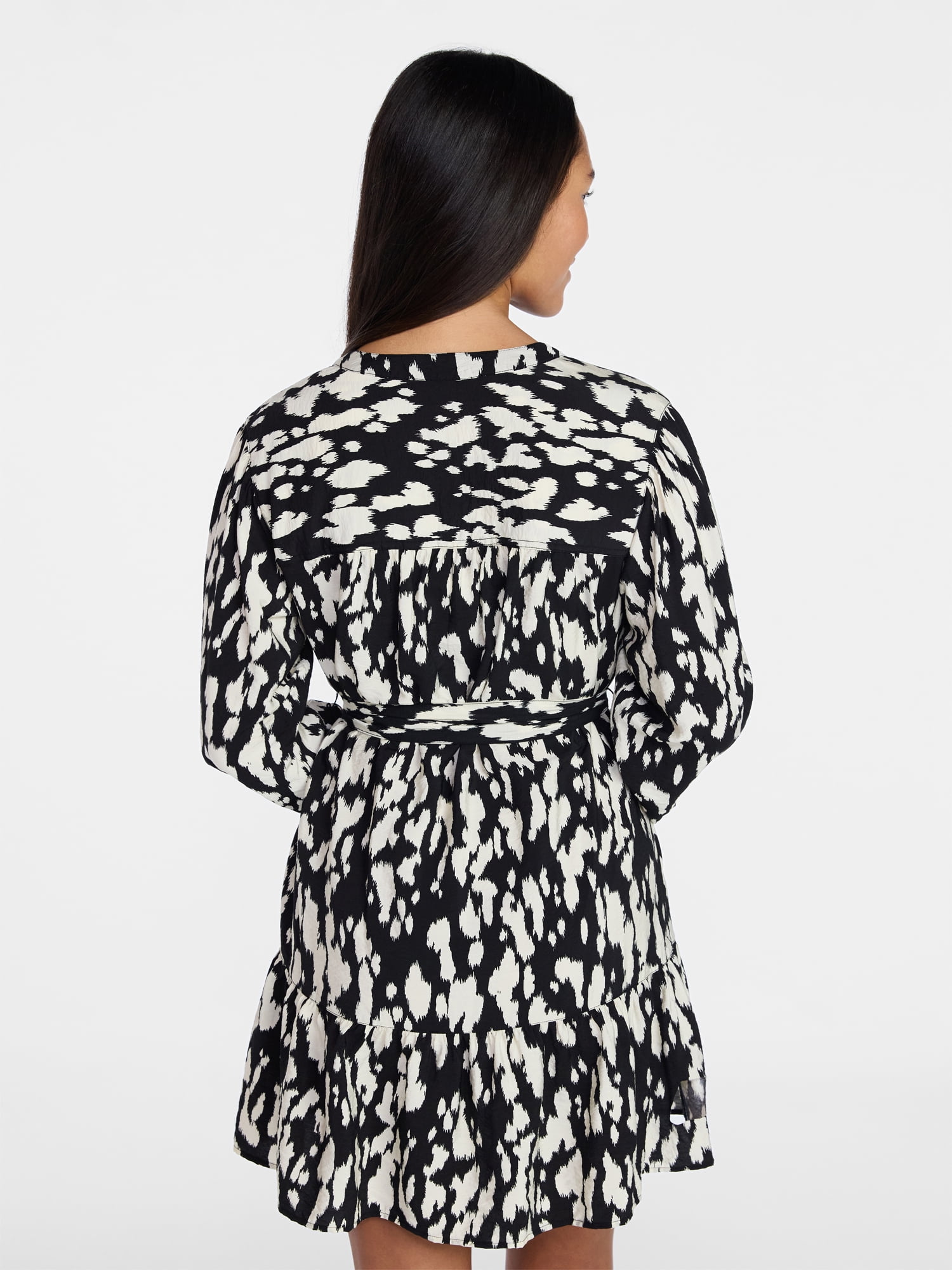 Time and Tru Women's Mini Shirtdress with Long Sleeves, Sizes XS-XXXL