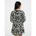 thumbnail image 5 of Time and Tru Women's Mini Shirtdress with Long Sleeves, Sizes XS-XXXL, 5 of 5