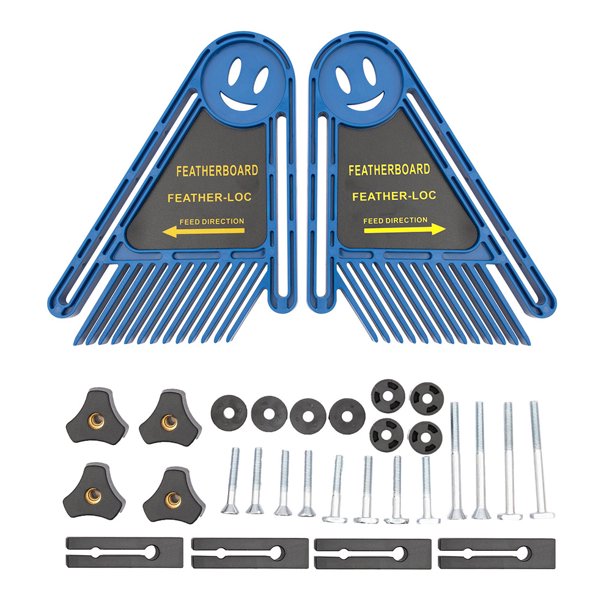 Juego de tableros de plumas dobles, ranura para calibre de inglete, herramienta de seguridad DIY para carpintería (azul) Tmvgtek Para estrenar
