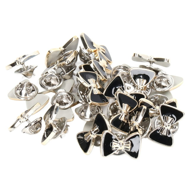 Decorative Brooch Buckle,150 Pcs Black Bow Black Bow Button Pins Brooch Pin Time-Tested Durability
