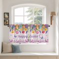thumbnail image 2 of Easter Eggs Tier Curtains 36 Inch Length, Purple Tulip Flower Spring Bunny Butterfly Floral Cafe Short Curtains for Bathroom Sink, Small Kitchen Curtain Light Filtering Drapes 2 Panels 27.5"Wx36"L, 2 of 8