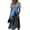 Blue, variant on Women's Halloween Dresses Pumpkin Witch Hat Short Sleeve Spooky Sundress Bat Ghost V Neck Horror Midi Dresses, S