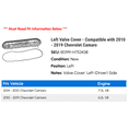 thumbnail image 2 of Left Valve Cover - Compatible with 2010 - 2019 Chevy Camaro 2011 2012 2013 2014 2015 2016 2017 2018, 2 of 2