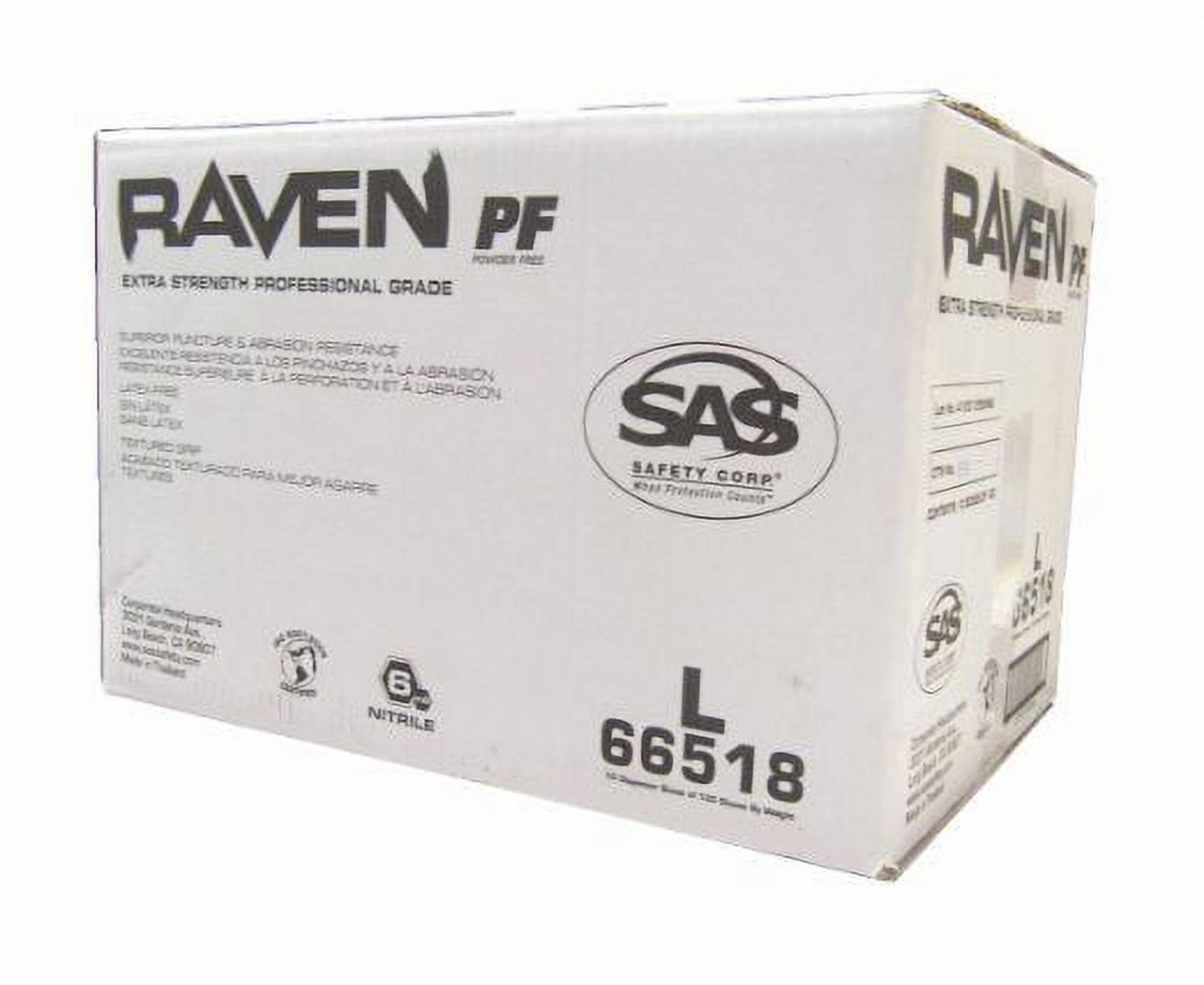 RAVEN 66518, 7 mil Nitrile Exam Grade Gloves, Powder Free, Size Large, 100 Gloves/Box, 10 Boxes/Case