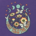 thumbnail image 6 of Wild Bobby I Only Told The Moon, Moon Phases Daisies and Butterflies Vintage Women Tri-Blend Racerback Tank Top, Purple Rush, Medium, 6 of 6