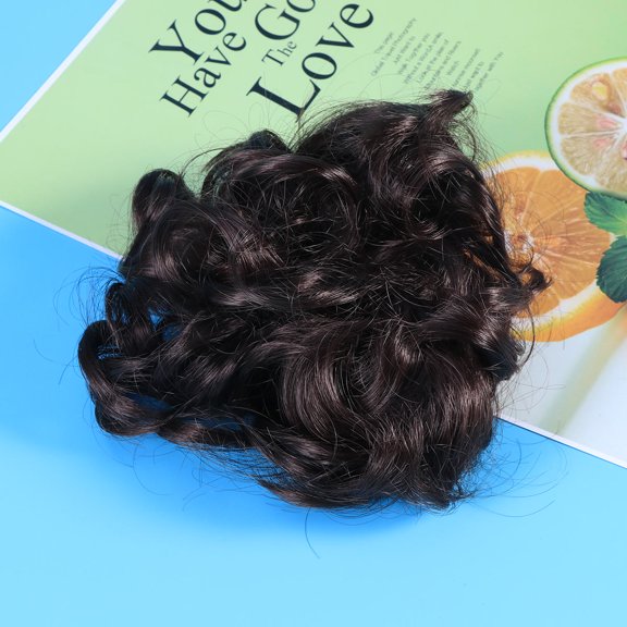 ETEREAUTY Human Hair Extensions Short Curly Wigs High Temperature Fiber 1Pcs