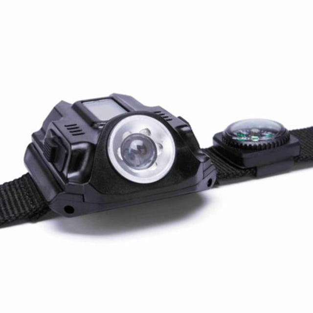 LNGOOR Outdoors Activities Wristband Rechargeable Flashlights Watch Flashlight Lamp 4-Mode Wrist Watch Flashlight Torch (Black)
