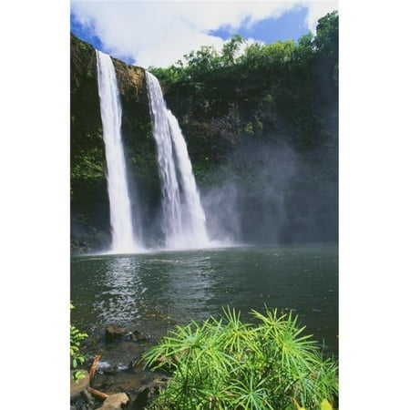 Design Pics DPI1993749 Hawaii Kauai Wailua State Park Three Waterfalls Empty Into Same Pool Poster Print, 12 x (Best Page 3 Pics)