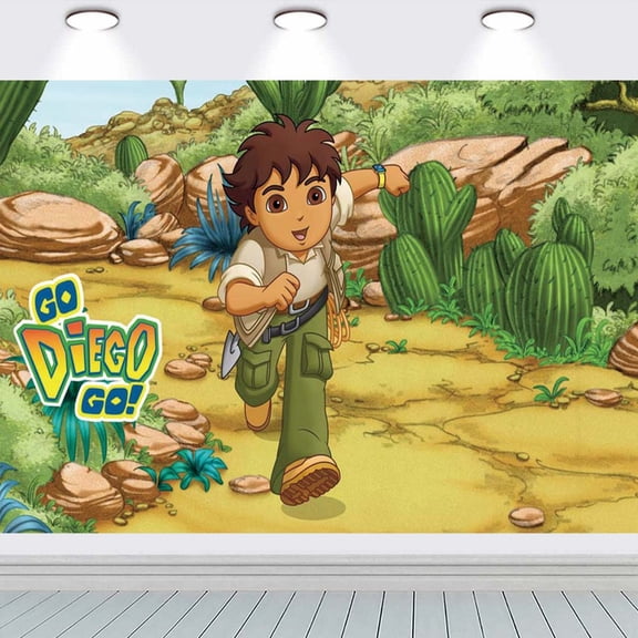 Go Diego Go Party Supplies Backdrop Banner Poster Birthday Decorations Background for Photography Taspestry
