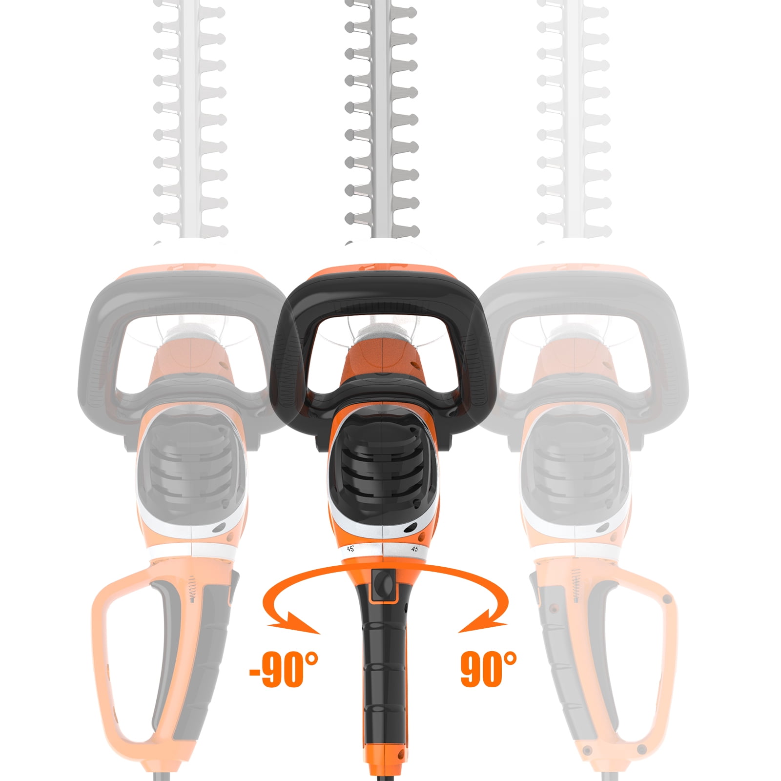 GARCARE Electric Hedge Trimmer Corded Branch Cutter Hedge Shears 4.8A 610mm Laser Cutting Blade 18mm Cutting Capacity Rotary Handle