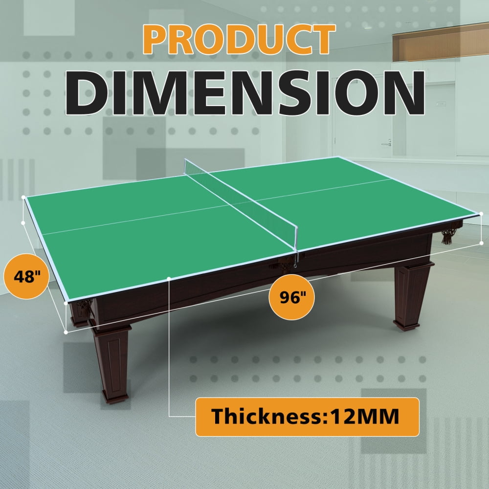 Holaki 8ft Mid-Size Ping Pong Conversion Top Foldable & Portable Table Tennis Table Top for Indoor Games