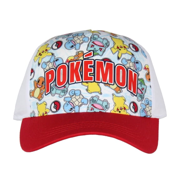 Pokemon Character Collage Sublimated Youth Snapback Trucker Hat OSFM