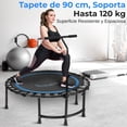 thumbnail image 2 of Trampolín Mini de 40" para Adultos SereneLife, Trampolín Fitness con Resortes Reforzados y Mango de Seguridad Ajustable, Estable y Silencioso, Ideal para Ejercicio y Relajación de Cuerpo Completo., 2 of 6