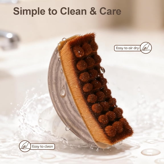 Lymphatic Contour Face Brush, Manual Lymphatic Drainage Massager, Natural Makeup Brushes with Durable Soft Bristles, Hypoallergenic Ergonomic Facial Cleansing Brush for Sculpting