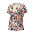 thumbnail image 5 of Fuzoiu Starfish Shell Print Women's V-Neck T-Shirt,Women's Short Sleeve Top, Comfortable for Work, Leisure, and Sports, 5 of 7