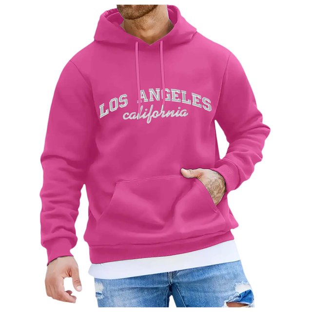 toraway Sweat-Shirt Robe Mode Homme Sport Imprimé Ville Manches Longues Chandail à Capuche Texturé Décontracté Chandail en Molleton S