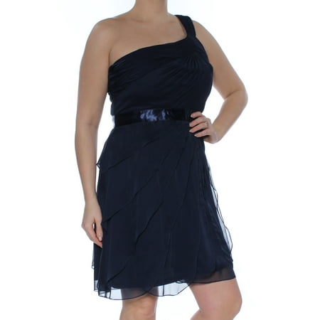 Chiffon Tiered One-Shoulder Sheath Dress 12