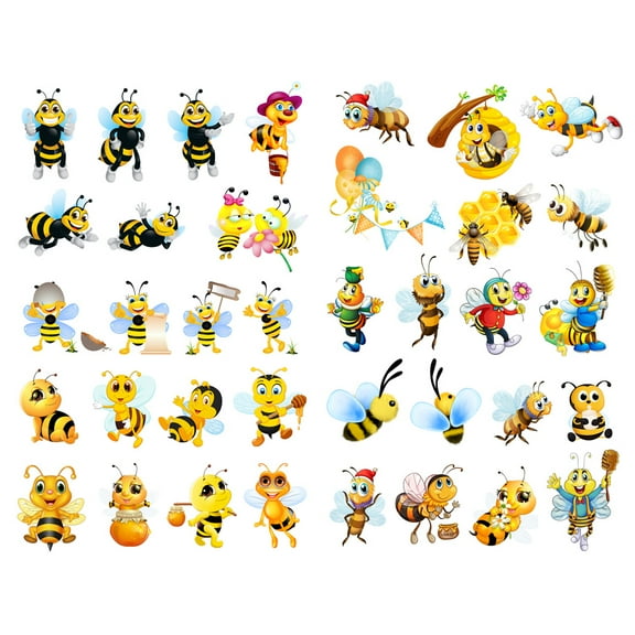 Kawaii Cartoon Bee Precut Cute Aesthetic Diary Travel Paper Journal Stickers Scrapbooking Stationery Sticker Flakes Art Supplies